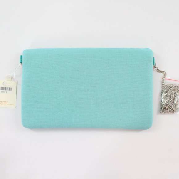 FREE EARRINGS - KAYLEE Turquoise Beaded Envelope Clutch Crossbody Bag NWT - Picture 3 of 7